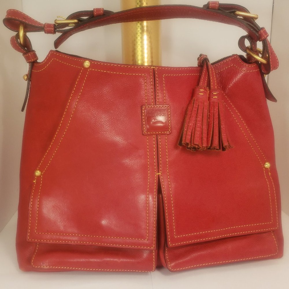 Dooney & Bourke Florentine Kingston Rare RED Hobo